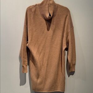 Cozy Tan Turtleneck Sweater dress